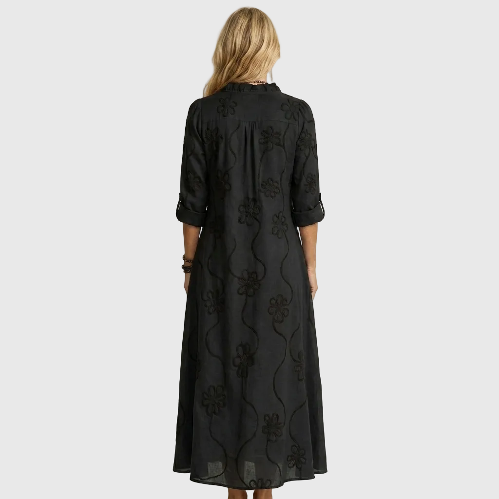 Vestido midi camisero con estampado floral