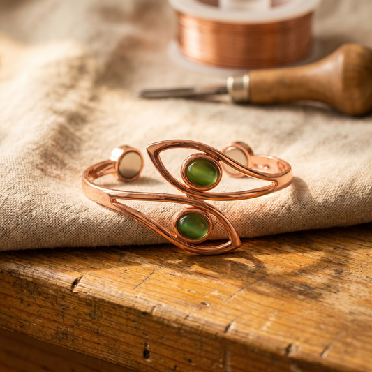 Pulsera de cobre forjado con magnete