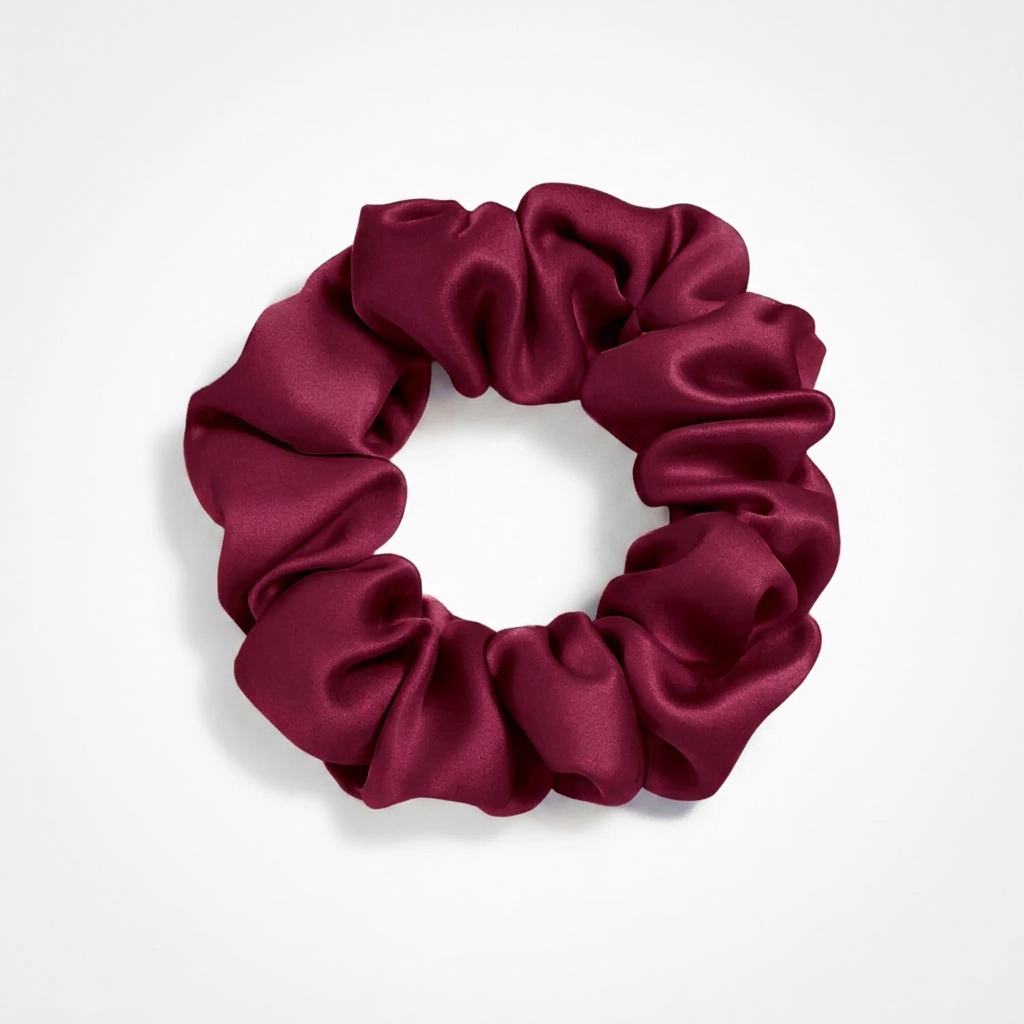 Silk Scrunchie in Bordeaux