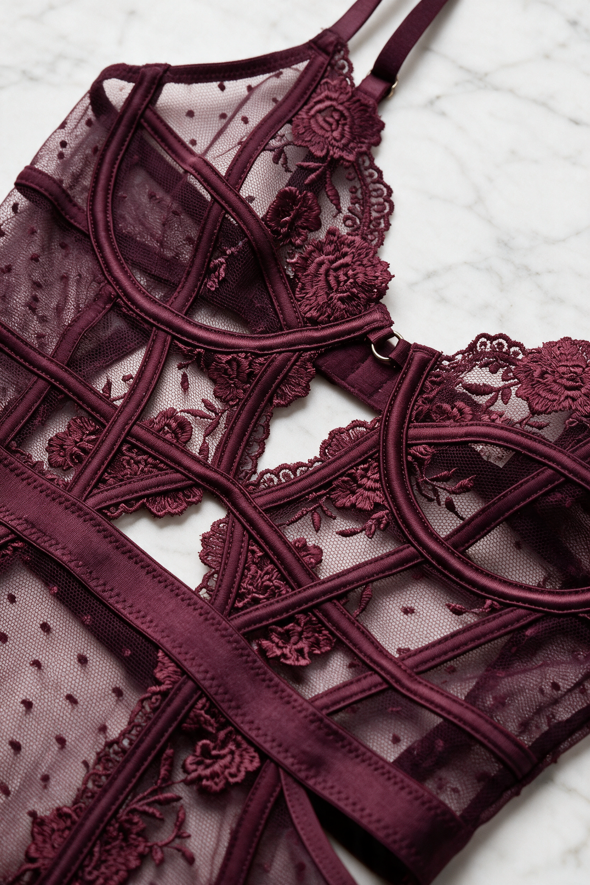 Silhouette Parisienne | Lace Bodysuit in Bordeaux