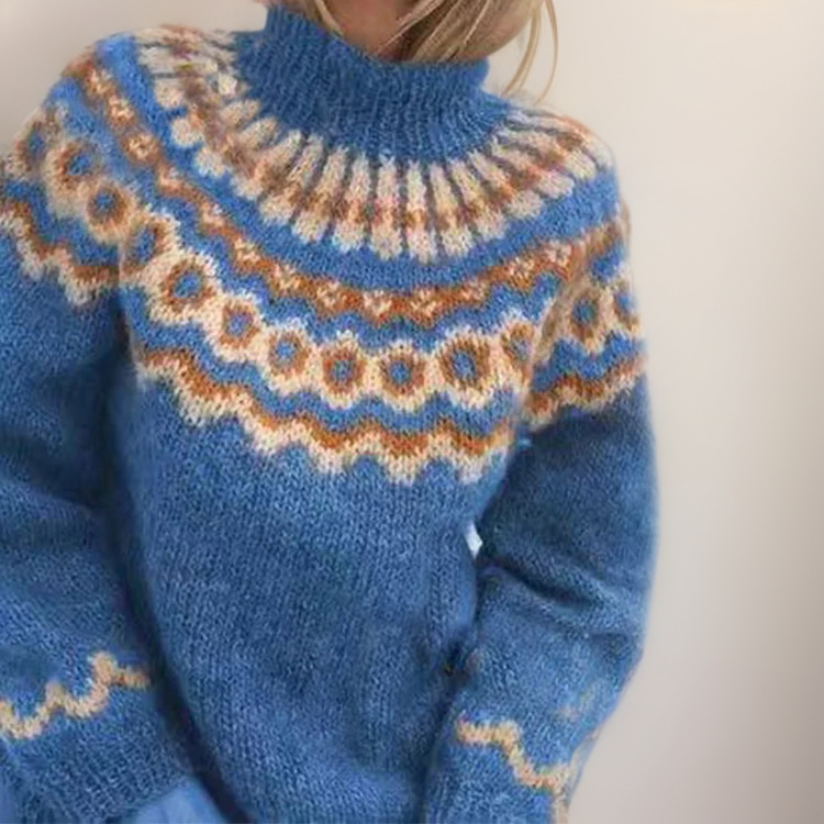 Suéter de Cuello Alto Jacquard