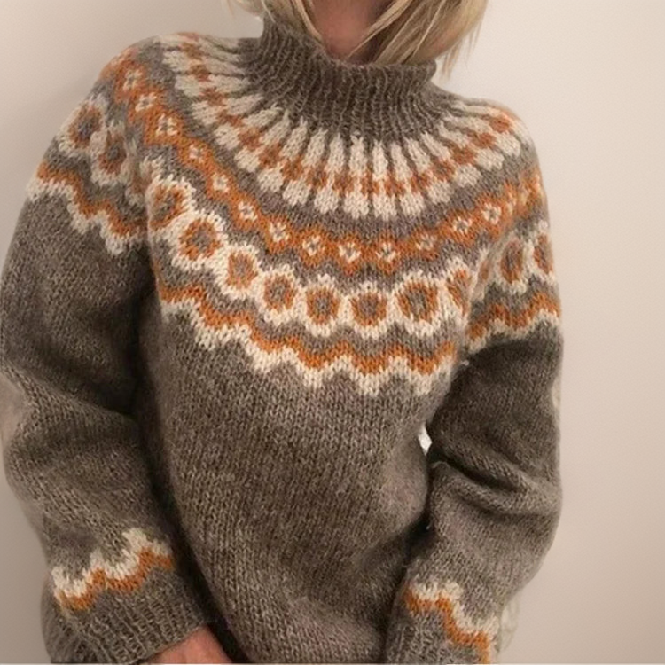 Suéter de Cuello Alto Jacquard