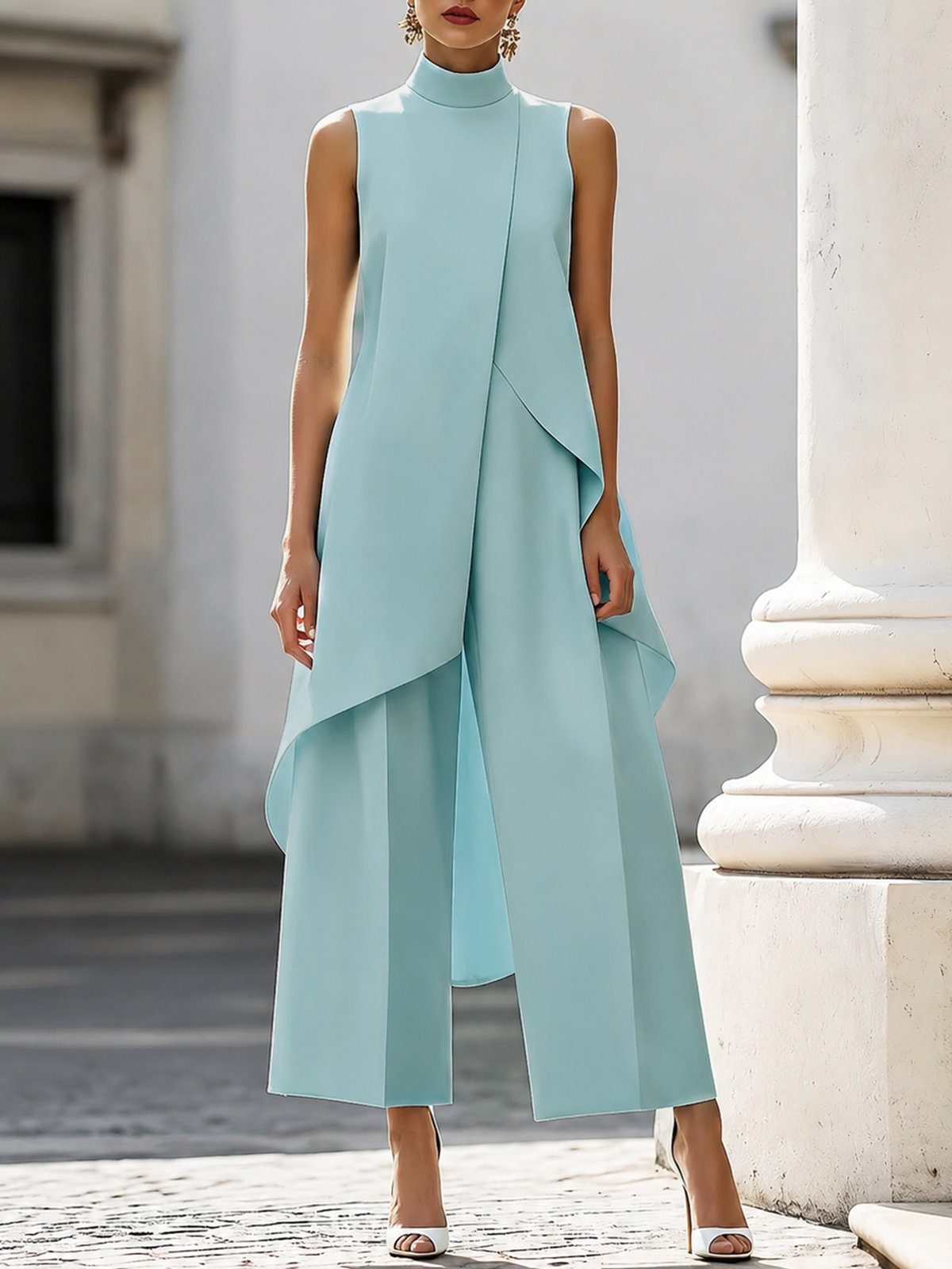 Conjunto de ceremonia con pantalón de pierna ancha