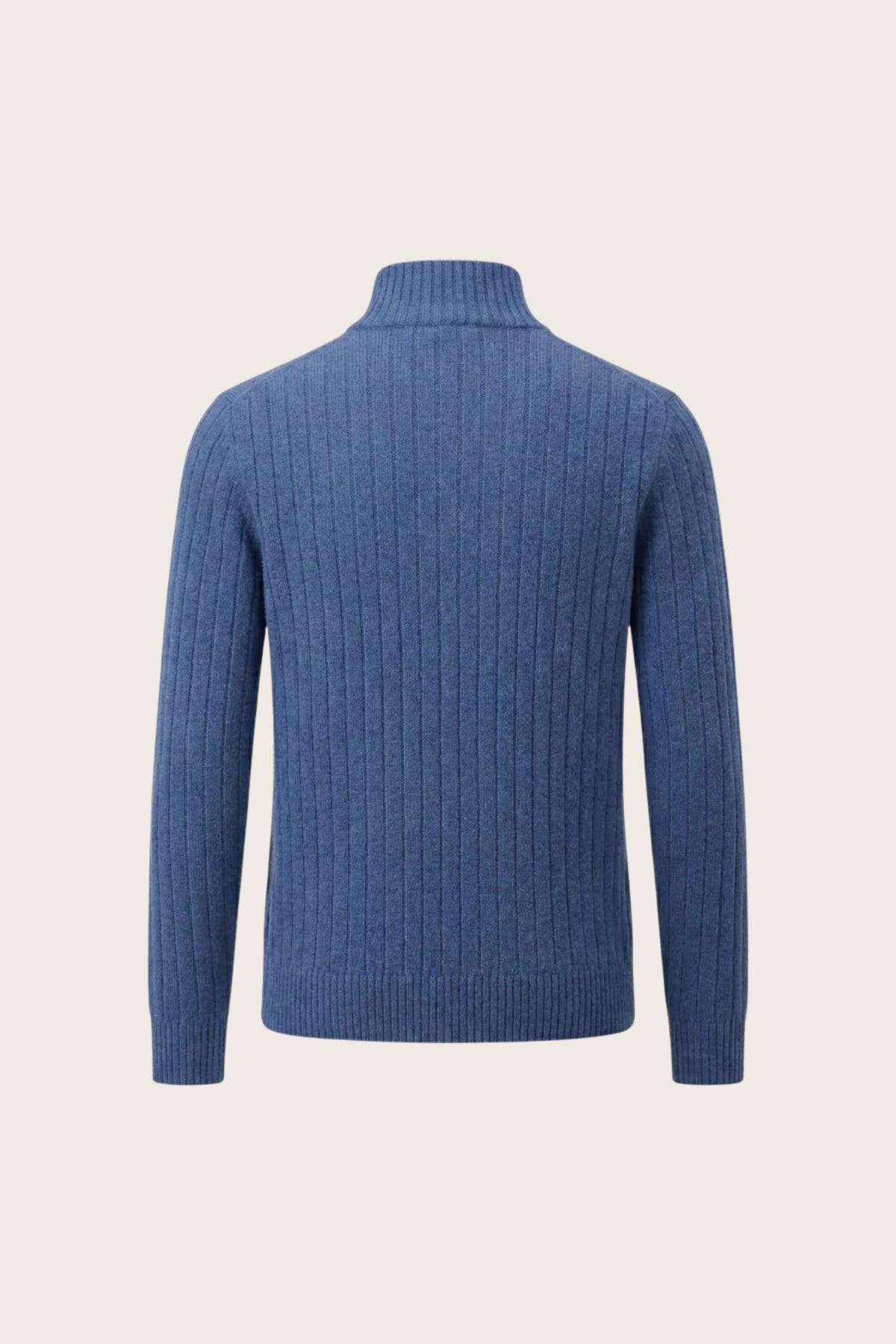 Leon Rib Zip-Up Light Blue | Ribbed Zip-Up Knit