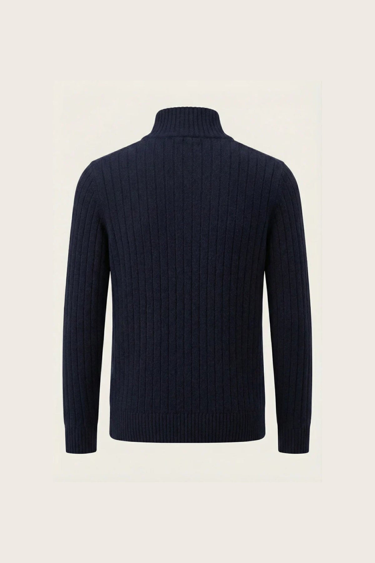 Leon Rib Zip-Up Navy | Ribbed Zip-Up Knit