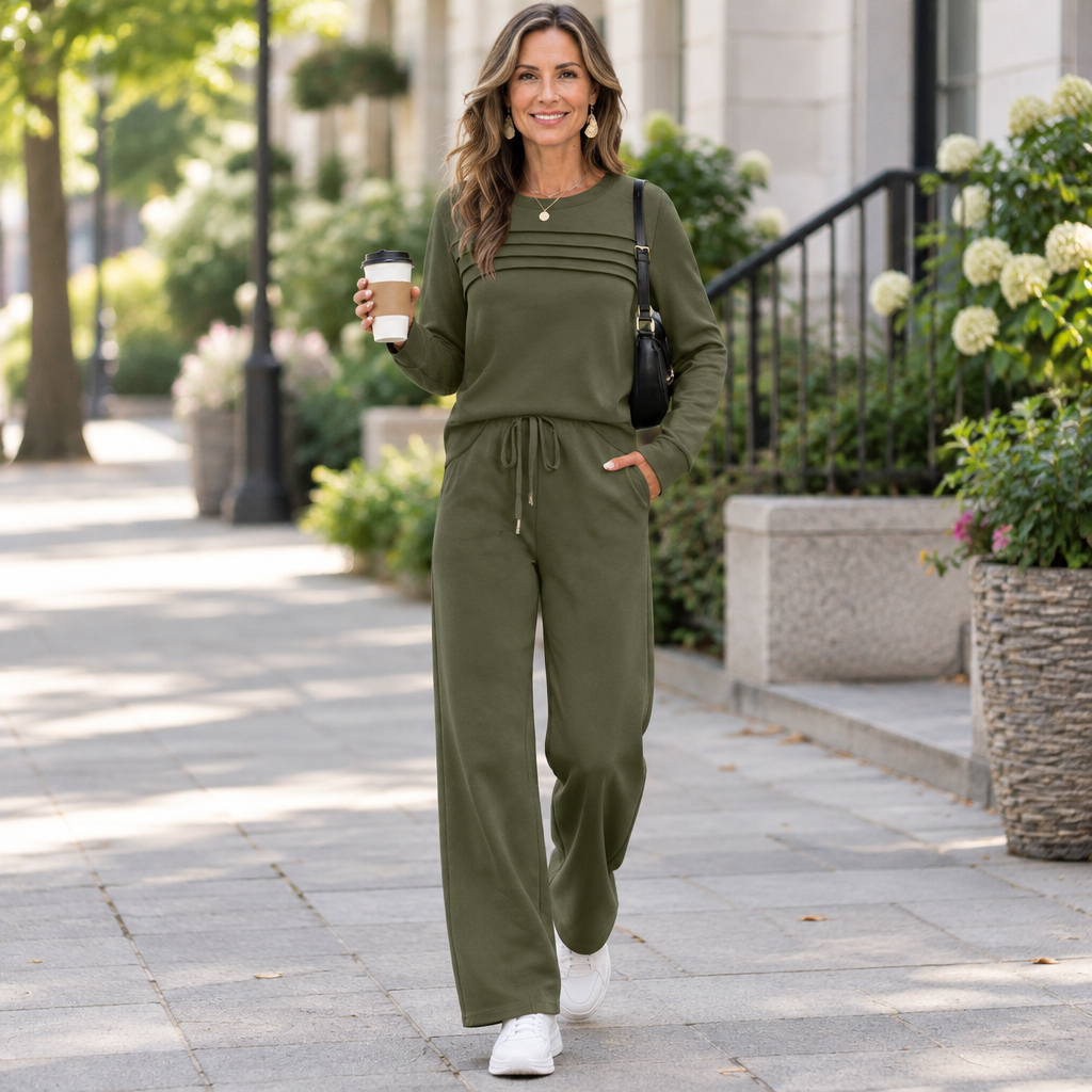 Conjunto de punto con pantalón de cordón