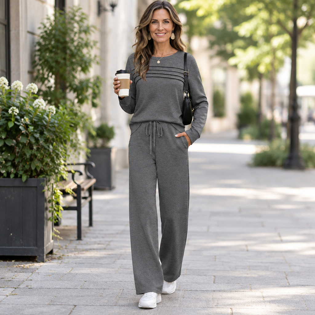 Conjunto de punto con pantalón de cordón