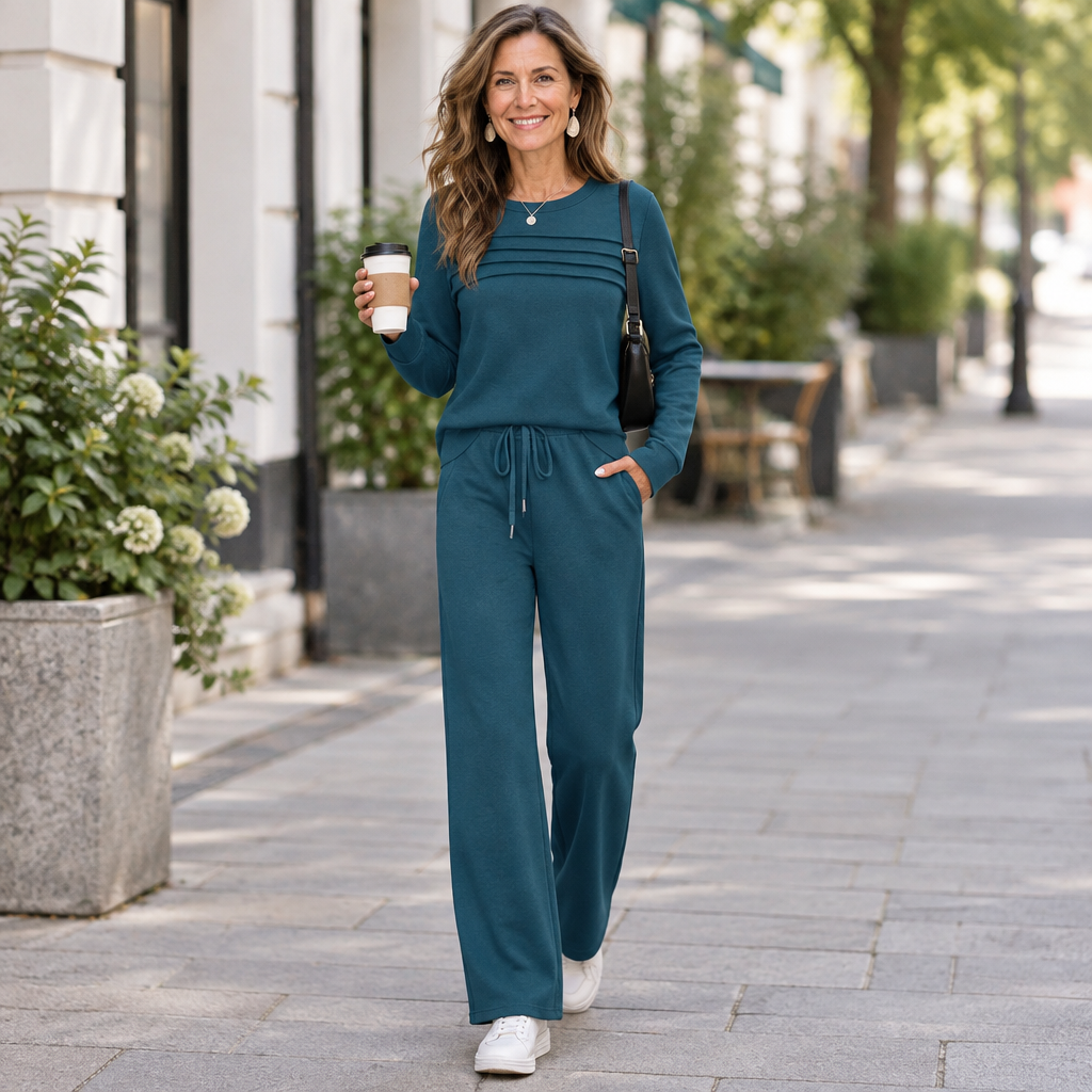 Conjunto de punto con pantalón de cordón