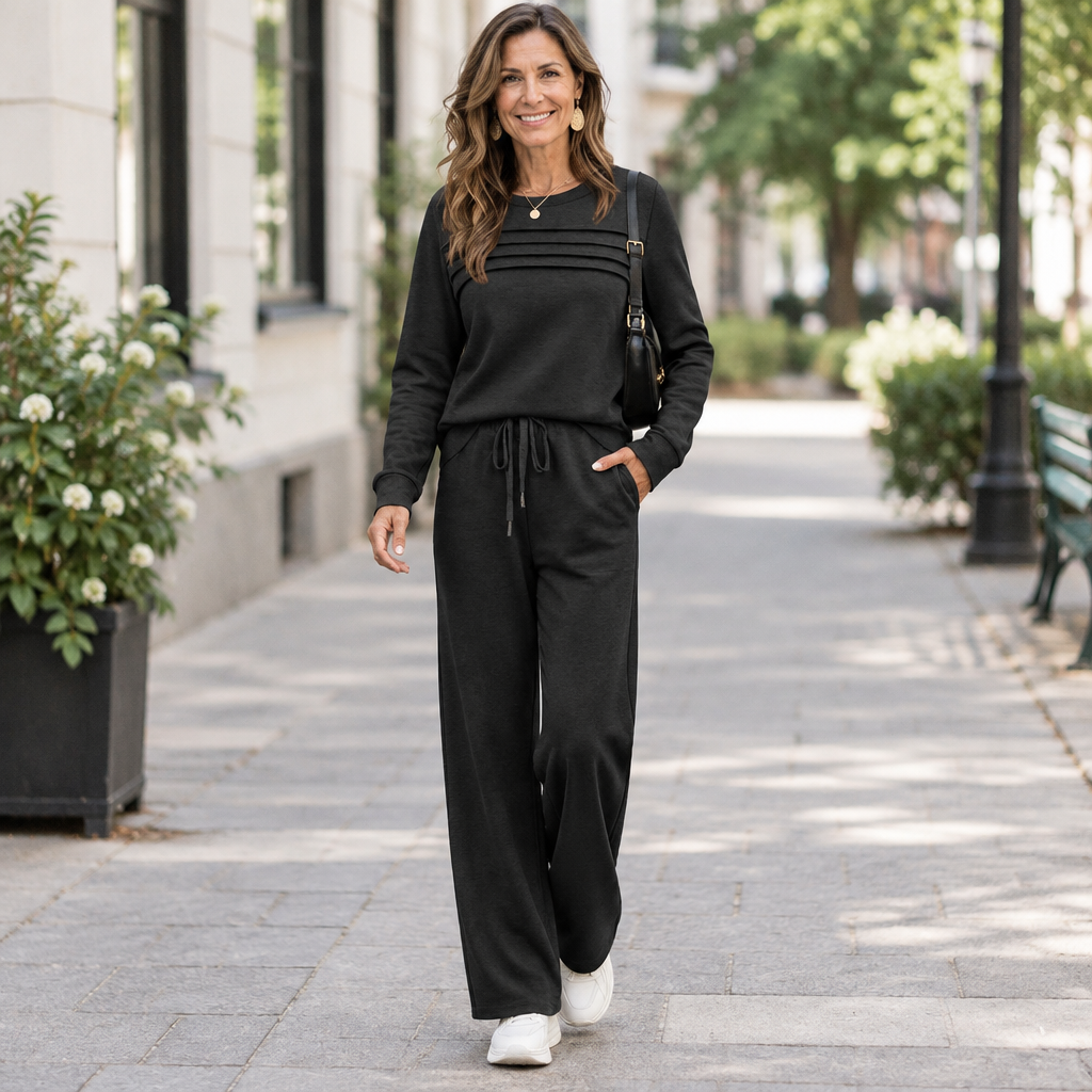 Conjunto de punto con pantalón de cordón