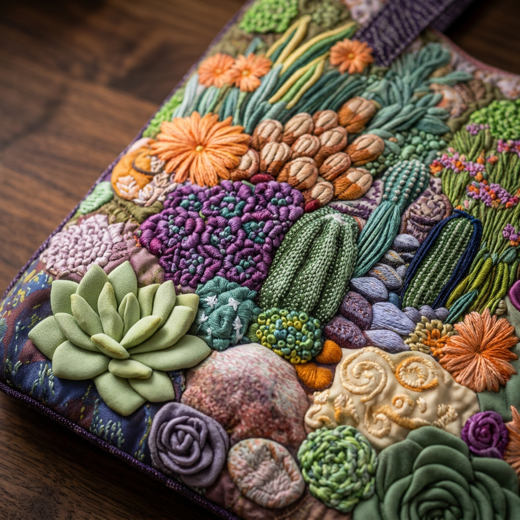 Bolso de mano floral acolchado