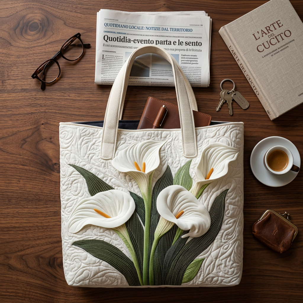 Bolso de mano acolchado con flores