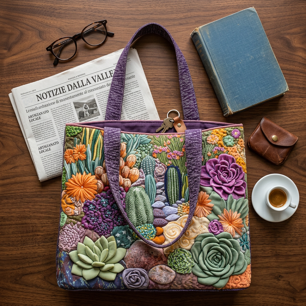 Bolso de mano floral acolchado