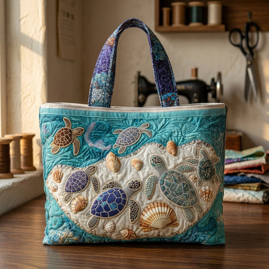 Bolso acolchado con tortugas marinas