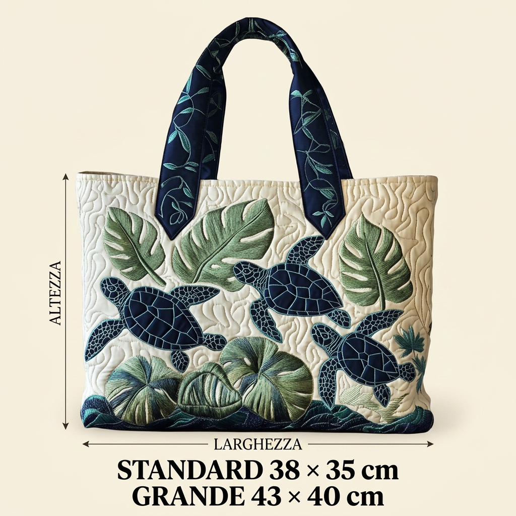 Bolso acolchado con tortugas marinas