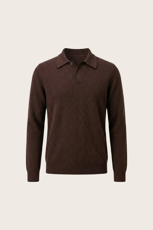 Ario City Polo Maroon | Long-Sleeve Knit Polo