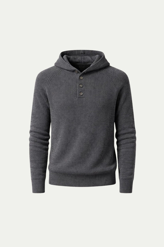 Nobi Knit Sweater Grey | Cable-Knit Hooded Sweater