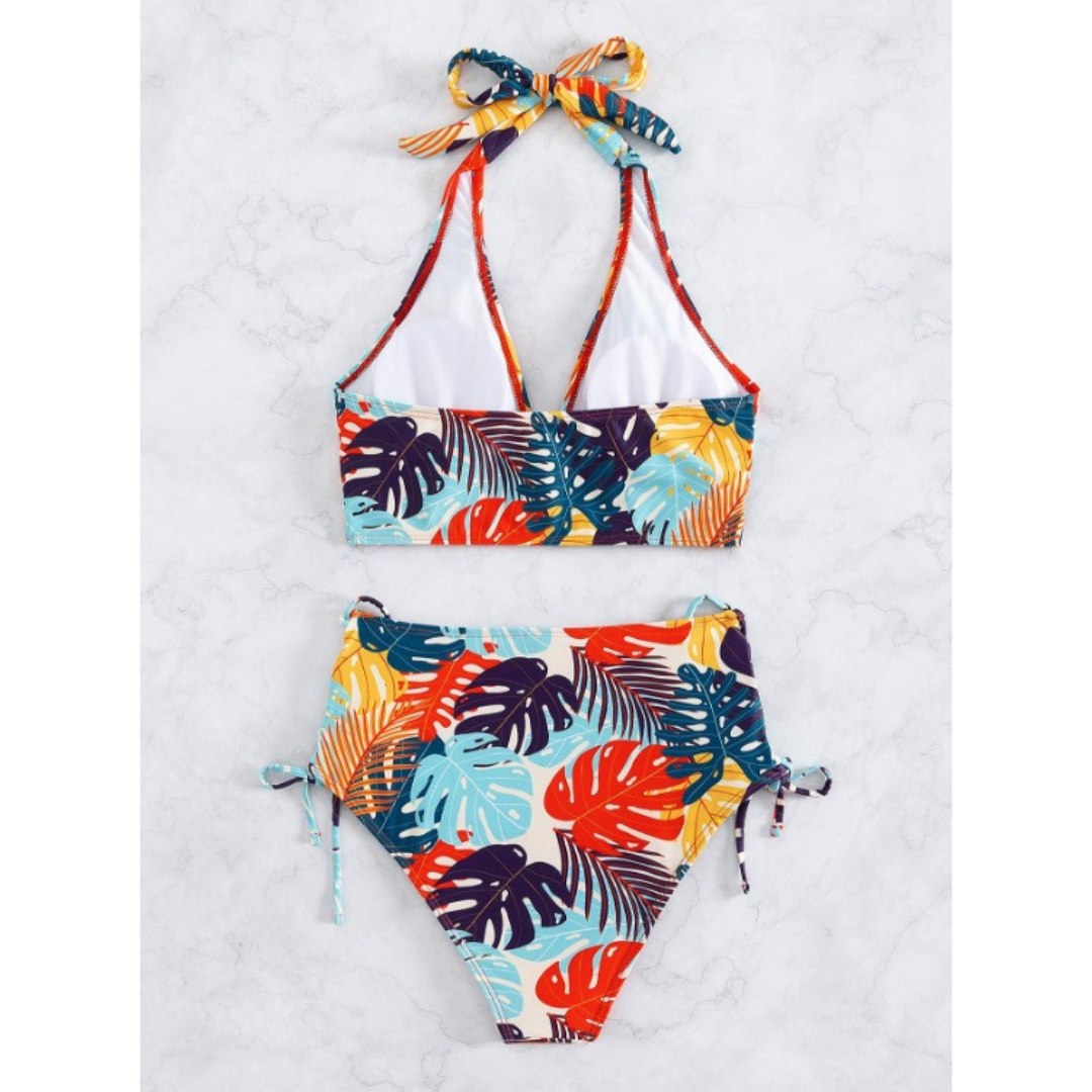 Bikini tropical con copas acolchadas