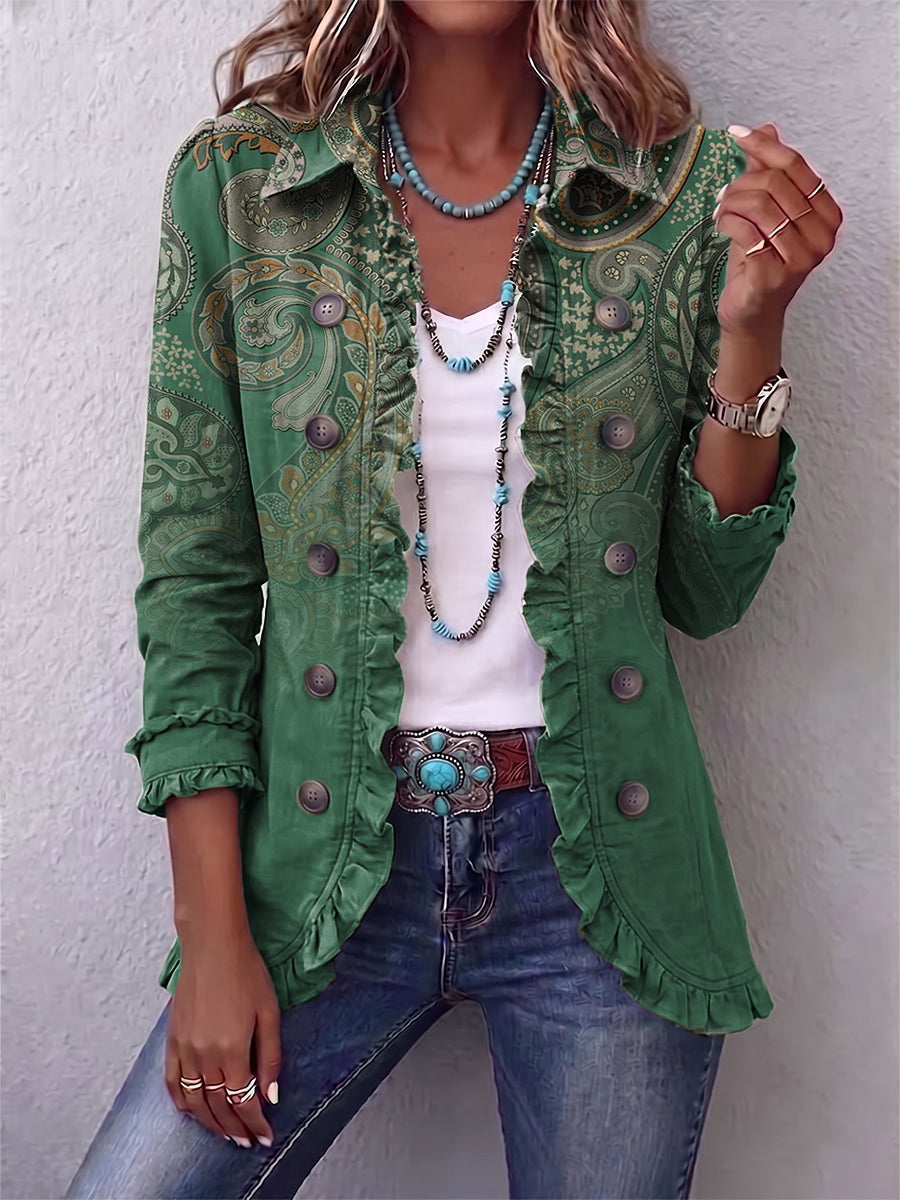 Chaqueta de punto con estampado de cachemira