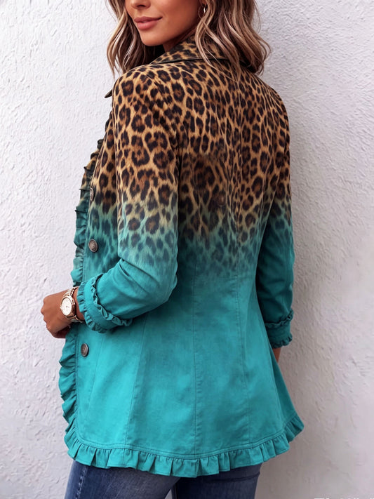 Chaqueta blazer de leopardo degradado
