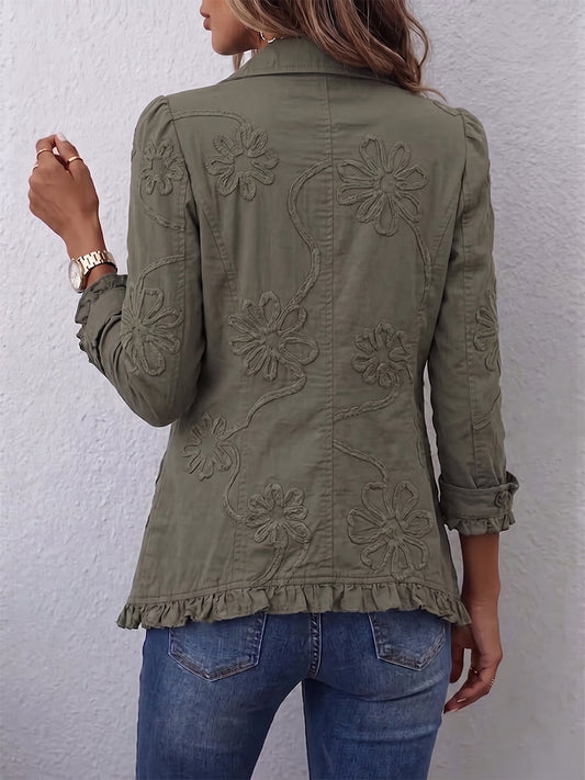 Chaqueta bordada con volantes