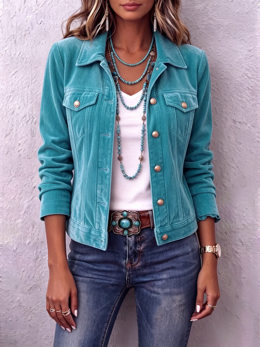 Chaqueta de terciopelo con cuello entallado