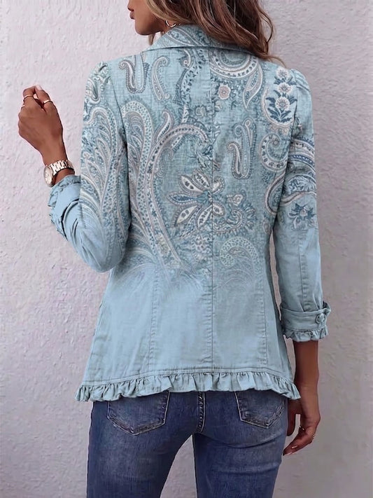Chaqueta de cachemira con volantes