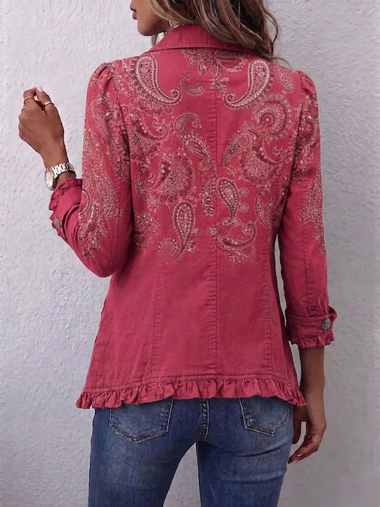 Chaqueta de cachemira con volantes