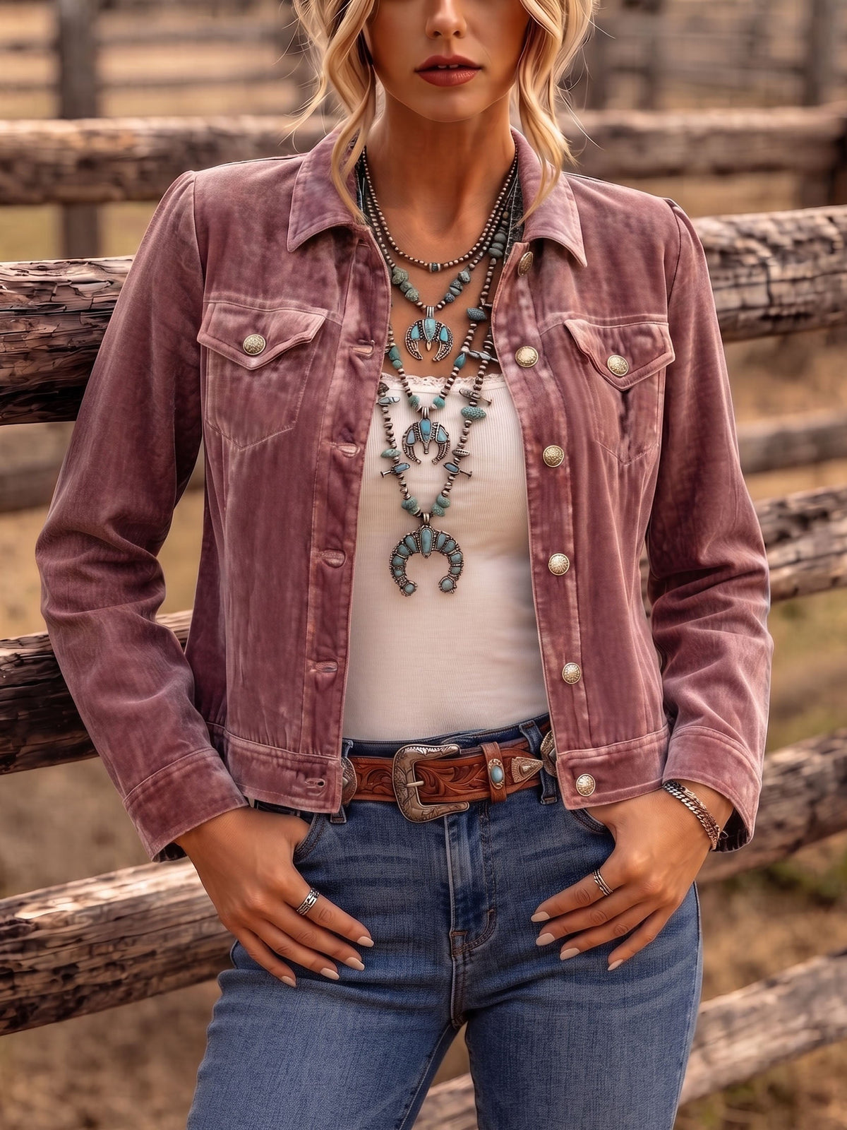 Chaqueta de terciopelo con cuello entallado