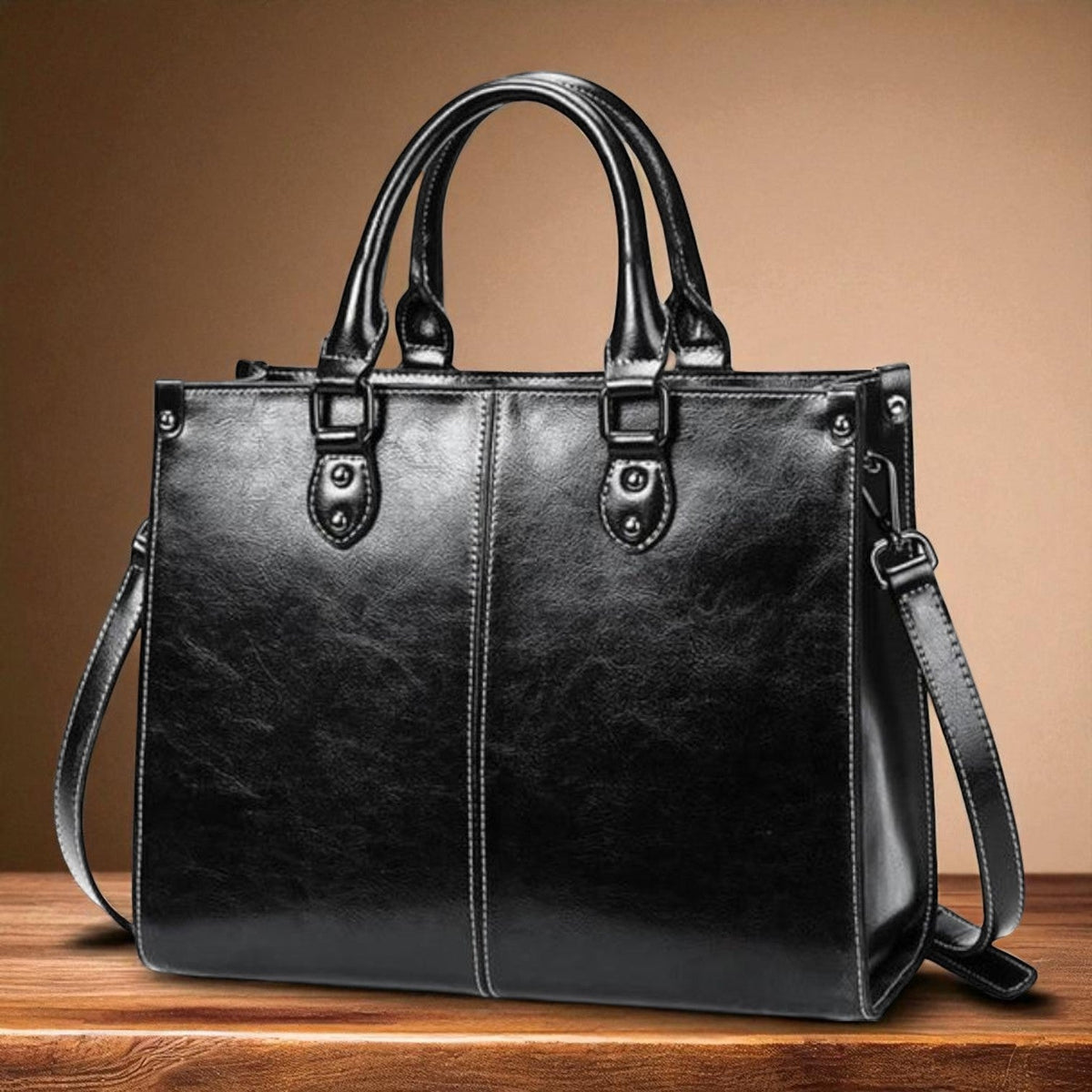Bolsa tote de piel clásica