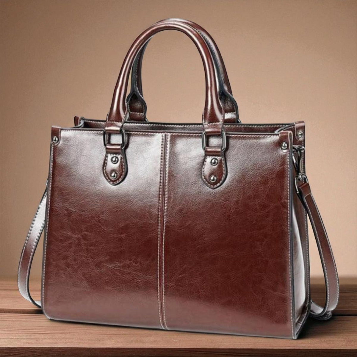 Bolsa tote de piel clásica