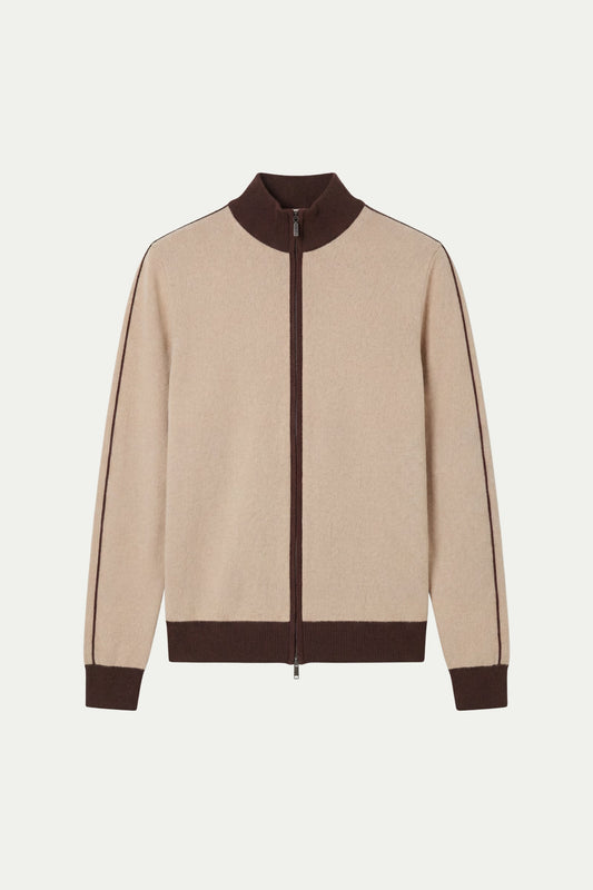 Santiono Cardigan Beige | Cashmere Button Cardigan