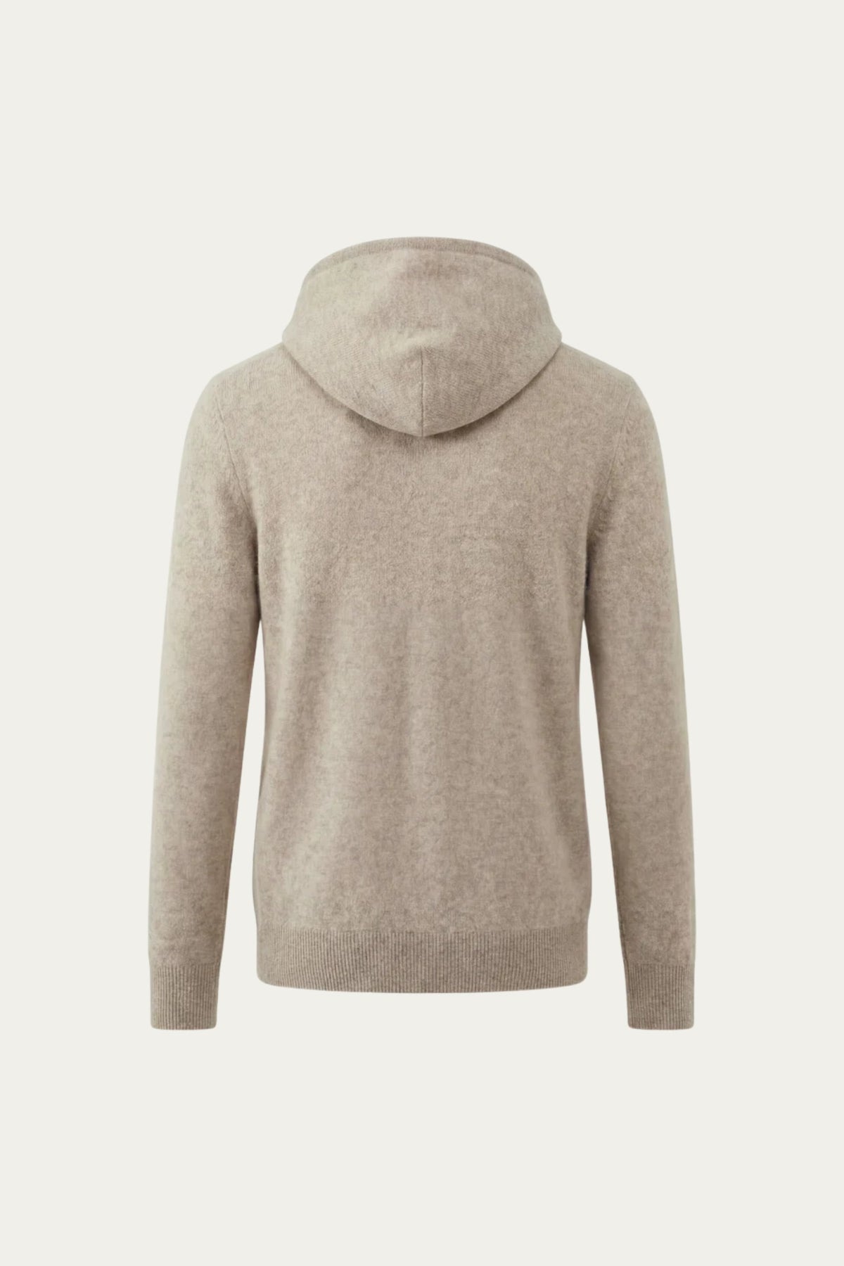 Santo Zip-Up Beige | Hooded Knit Zip-Up