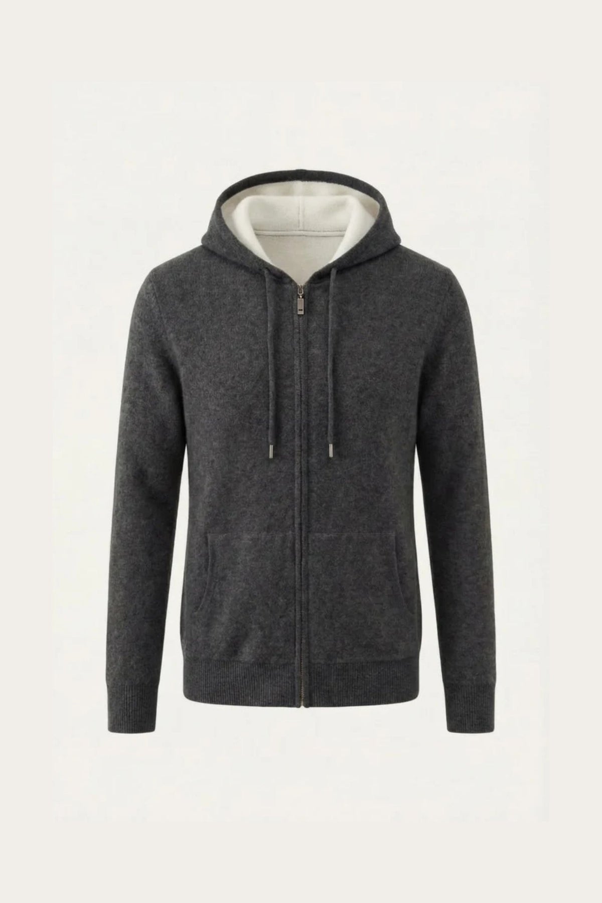 Santo Zip-Up Grey | Hooded Knit Zip-Up