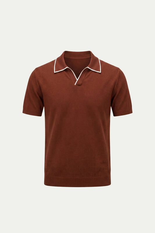 Terracotta Buttonless Polo