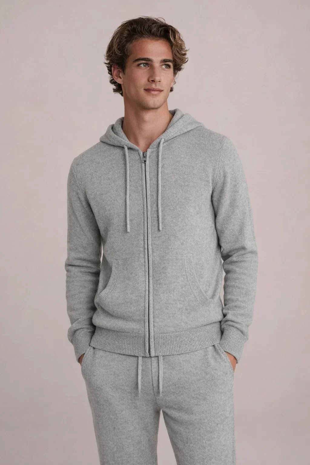 Noreli Signature Set Light Grey | Hooded Knit Set
