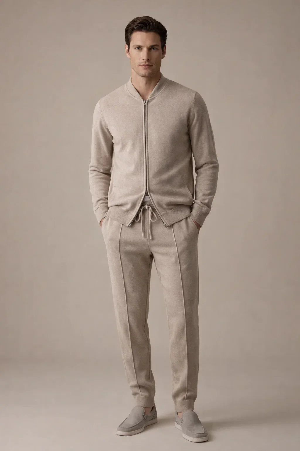 Norio Signature Set Beige | Two-Piece Knit Set