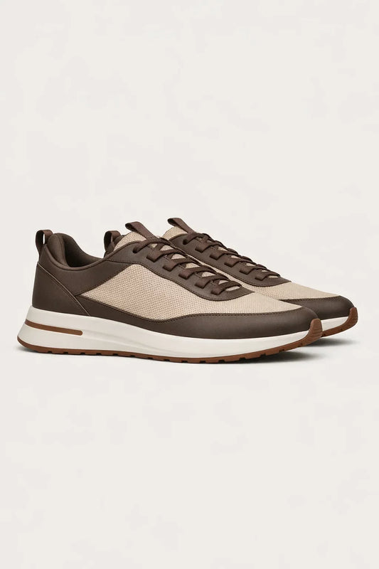 Voyager Couture Sneaker Taupe | Premium Low-Top Sneaker