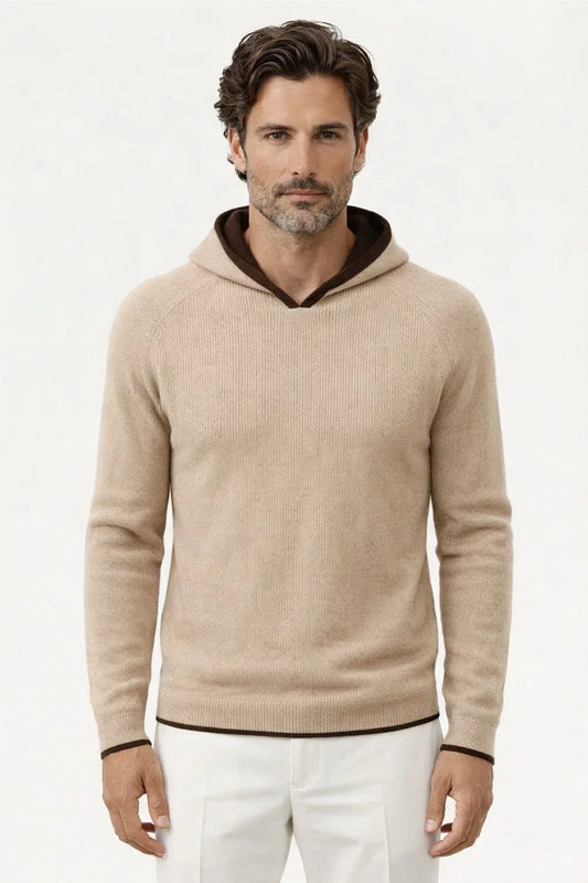 Irco Como Hoodie Beige | Cashmere Knit Hoodie