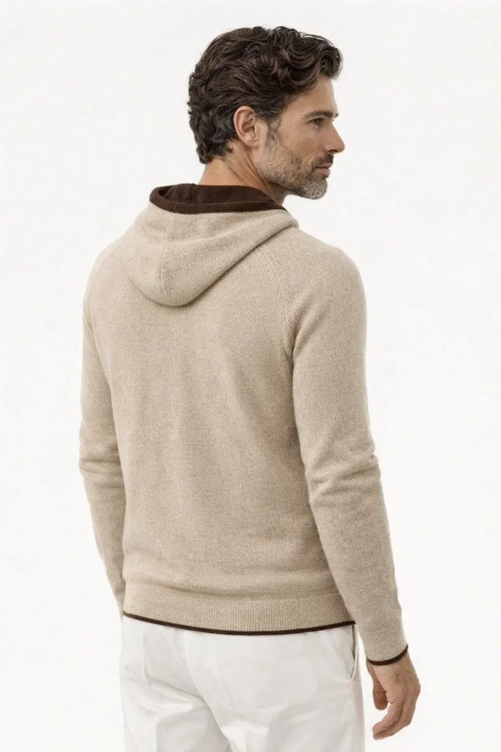 Irco Como Hoodie Beige | Cashmere Knit Hoodie