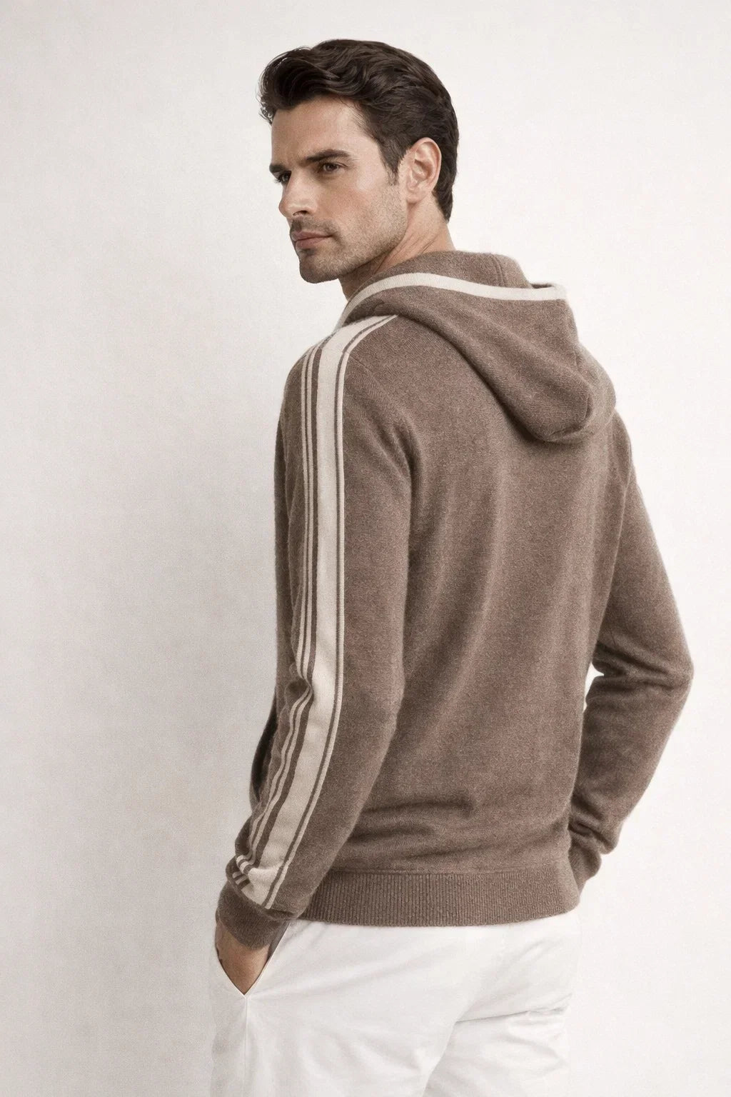 Alio Zip-Up Brown | Hooded Knit Zip-Up