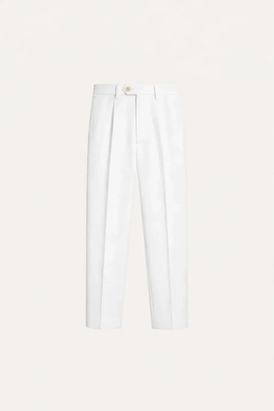Luca Trousers Ivory | Elegant Tailored Trousers
